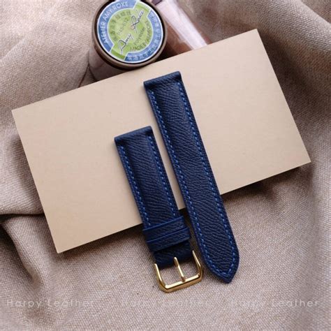 Blue leather watch strap - handmade leather watch strap & band