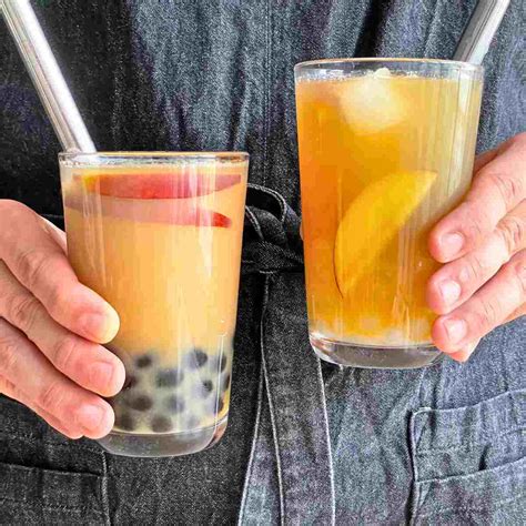 Peach Bubble Tea Recipe 3 Ways! Make From Syrup, Powder Or Fresh!