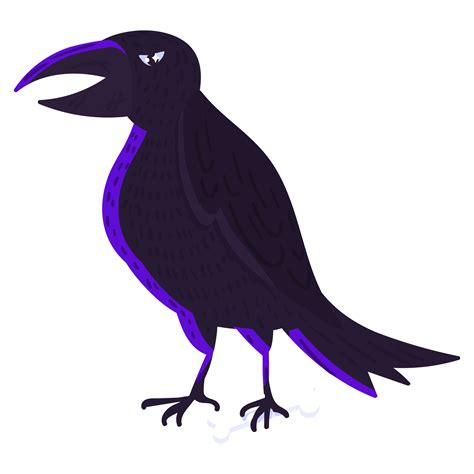 Scary raven bird, Halloween crow on white isolated 4819159 Vector Art at Vecteezy