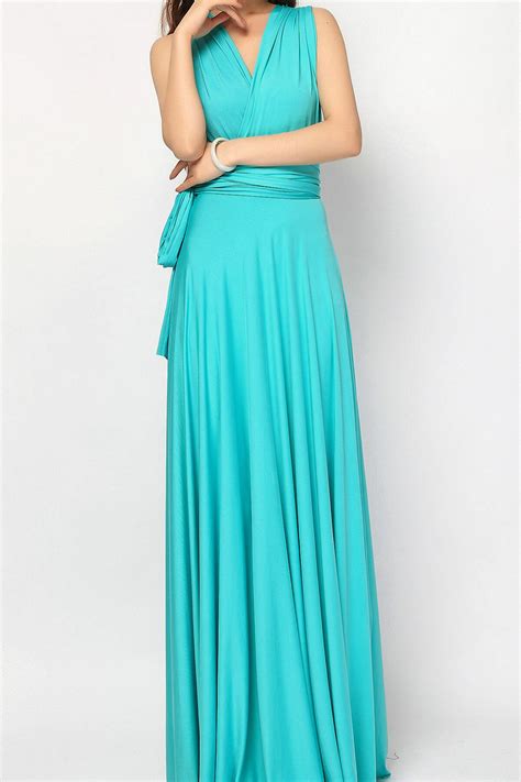 TURQUOISE GREEN Bridesmaids Dress, Turquoise Floor Length Maxi Wrap ...