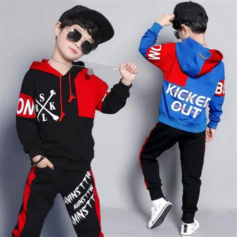 2019 New Big Boys clothing set hip hop baby Kids Cotton hoodies + Haren pants vetement garcon ...