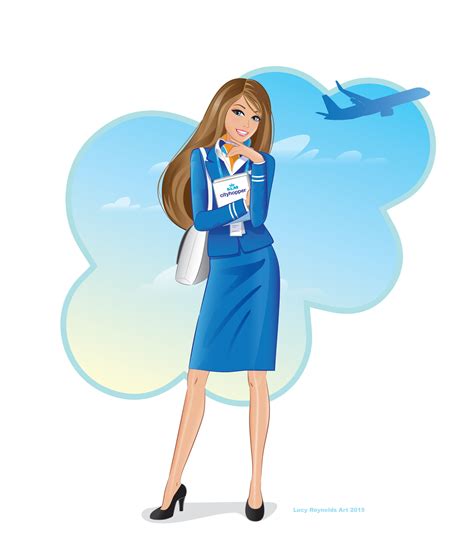 KLM Cityhopper Cabin crew illustration, art print A3 size, printed on acid free art print stock ...