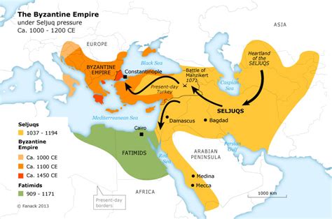 Seljuk Empire Map (with History Summary & Facts)