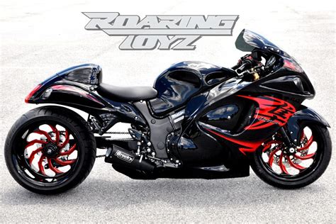 Custom 2011 Suzuki Hayabusa with Roaring Toyz Billet Single Sided Swingarm stretched and lowered ...