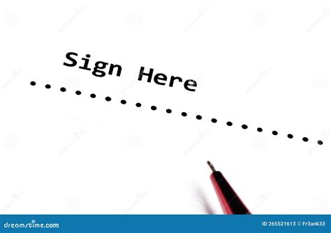 Sign Here stock image. Image of sign, words, signing - 265521613