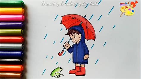 How to draw a rainy day. coloring pages for kids