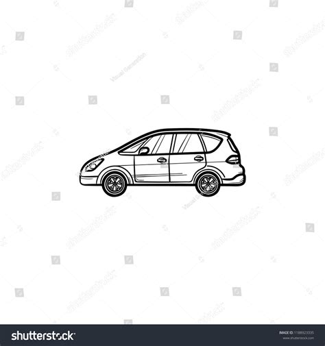 Car Side View Hand Drawn Outline Stock Vector (Royalty Free) 1188923335 | Shutterstock