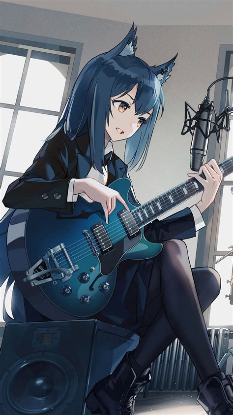 Anime Rock Girl With Guitar