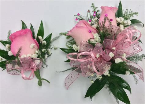 "Pretty in Pink" Corsage and Boutonniere Combo - Centerville Florists