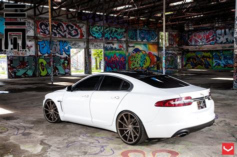 Diamond White Jaguar XF Put on Classy Bronze Custom Wheels — CARiD.com ...