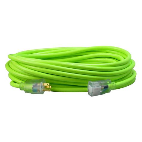 Southwire 25 ft. 12/3 SJTW Neon Green Extension Cord-2577SW000X - The Home Depot