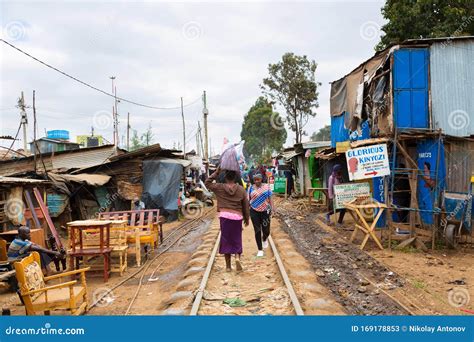 Nairobi, Kenya - August, 2019: Kibera is the Biggest Slum in Africa. Slums in Nairobi, Kenya ...