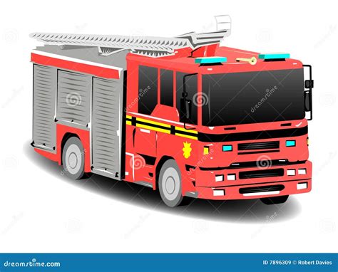 Red Firetruck Fire Engine stock vector. Illustration of changeable - 7896309