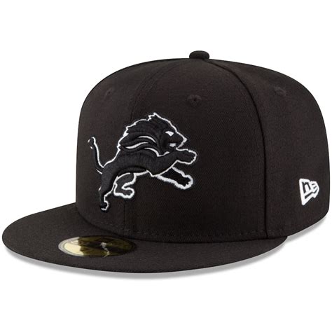 Men's Detroit Lions New Era Black B-Dub 59FIFTY Fitted Hat