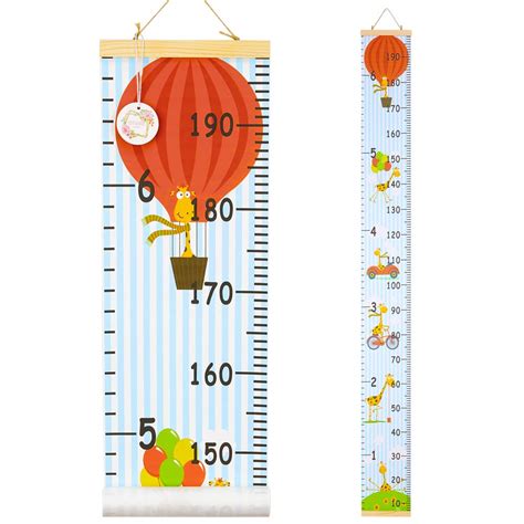 QtGirl Kids Growth Chart, Height Chart for Child Height Measurement Wall Hanging Rulers Room ...