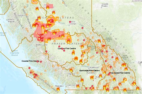 British Columbia Fires Map - Map Of Us West