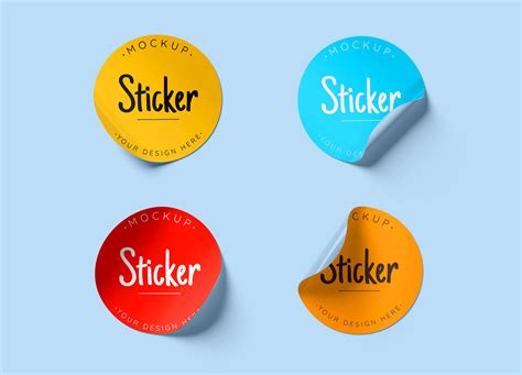 Free Round Stickers Mockup | Mockuptree