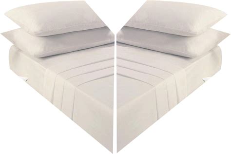 COTON MODE® 4FT Small Double Fitted Bed Sheet Easy Care Breathable Soft Poly Cotton Cream 4FT ...