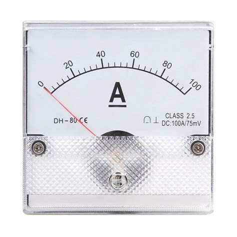 80*80 DC 0 100A Mini Analog Ammeter Current Panel Meter Tester For Experiment or Home Use DH 80 ...