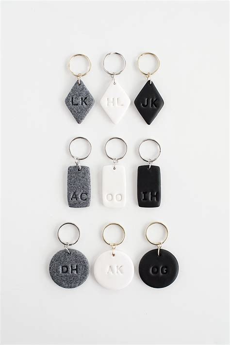 DIY Monogram Clay Keychains - Homey Oh My