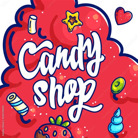 Candy shop hand drawn cartoon vector illustration Stock Vector | Adobe Stock