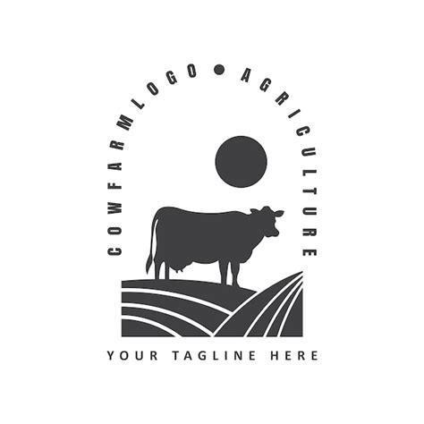 Premium Vector | Cow farm logo silhouette