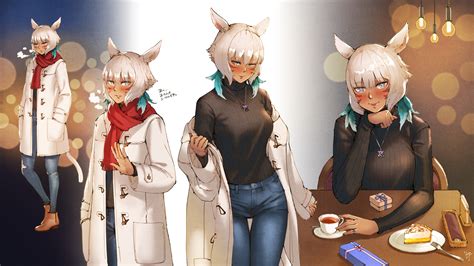 animal ears blush cake catgirl final fantasy final fantasy xiv food ...