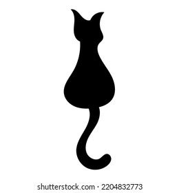 Vector Clipart Sitting Cat View Back Stock Vector (Royalty Free) 2204832773 | Shutterstock