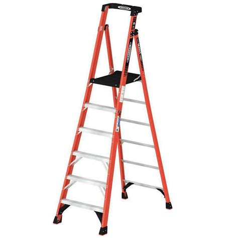 Werner Reach Fiberglass Podium 12 ft Ladder Foldable