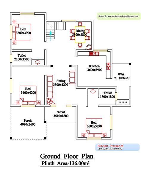 Kerala style floor plan and elevation #6 | home appliance