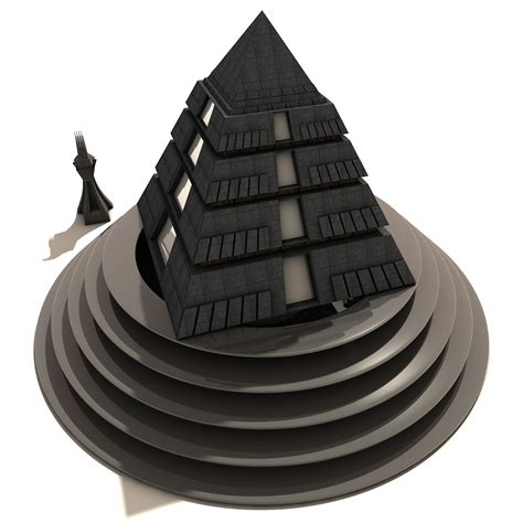 futuristic pyramid 3d model