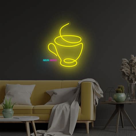 Cup Neon Sign Coffee Cup Led Neon Sign Tea Cup Neon Lights - Etsy