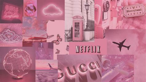 Pink Collage Desktop Wallpaper, Macbook Wallpaper, PC Wallpaper, Pink ...