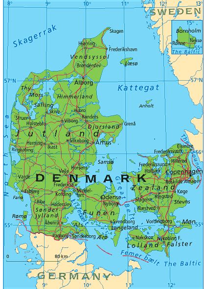 Zealand Denmark Map - ToursMaps.com