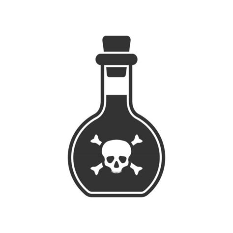 Deadly Liquid Poison Bottle With Crossbones Label Vector Illustration Illustrations, Royalty ...