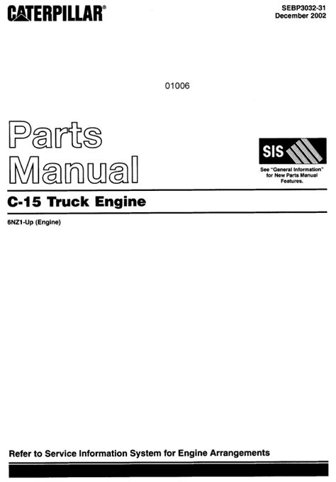 caterpillar C-15 Truck Engine Parts Manual PDF