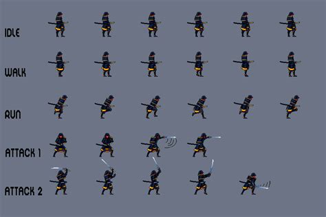 Free Samurai Pixel Art Sprite Sheets Download - CraftPix.net