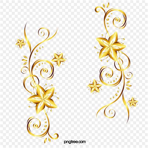 Vine Vector Design Images, Vector Golden Vines, Vine, Golden Vines, Vine Material PNG Image For ...