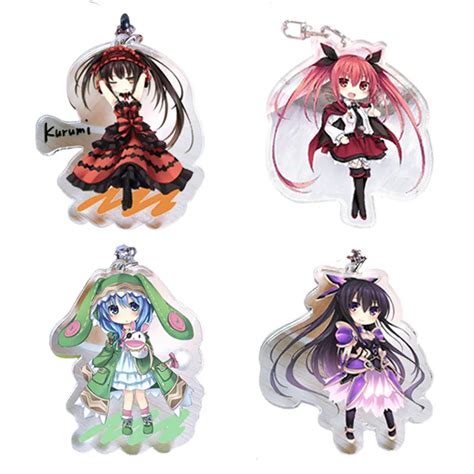 DATE A LIVE Anime Accessories Key Chain Pendant Cute Yoshino Acrylic ...