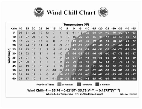 Wind Chill Chart