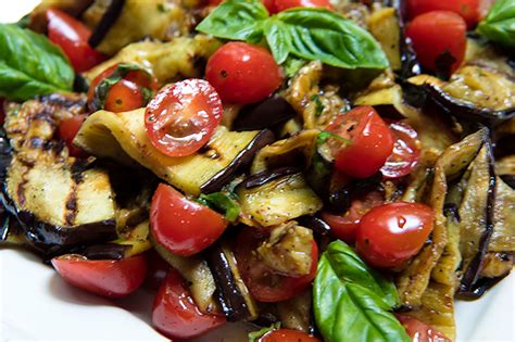 Grilled Eggplant & Tomato Salad Recipe | Italian Food Forever