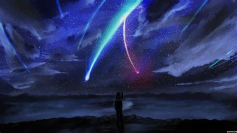 your name., Anime, Stars, Sky, Horizon, Comet, Anime boy HD Wallpapers ...