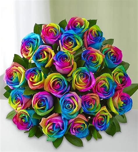 24 RAINBOW ROSES BOUQUET in San Pedro, CA | Estrella's Flowers