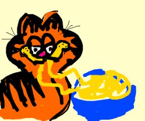 Garfield Eating Pasta - Drawception