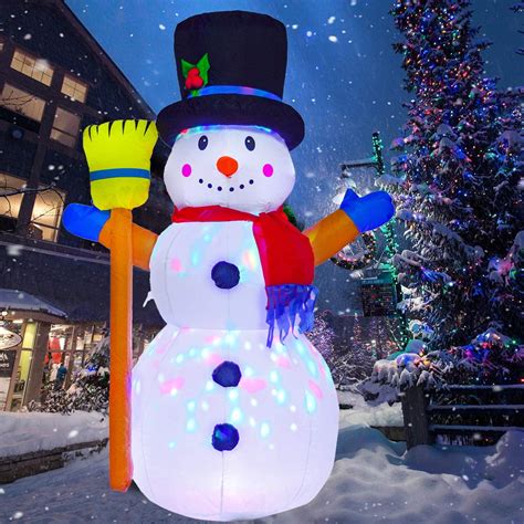 Coolmade Christmas Inflatable Snowman, with LED Light Christmas Decoration for Indoor Outdoor ...