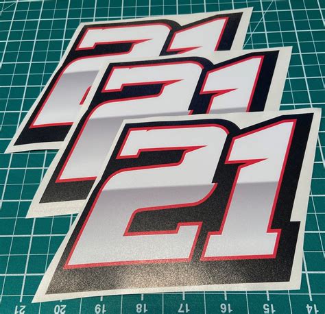 3 X Custom Racing Numbers Vinyl Stickers Decals Race Motorcycle ...