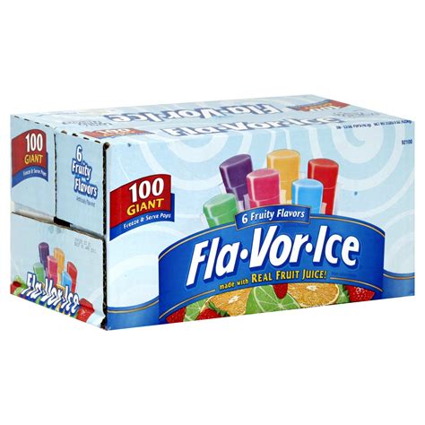 Fla-vor-ice Pops, Freeze & Serve, Giant, 6 Fruity Flavors, 100 - 1.5 oz ...