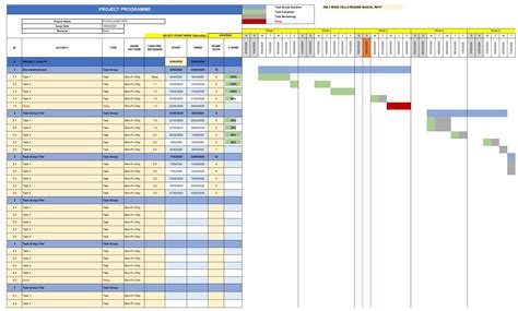 Construction Project Schedule Template