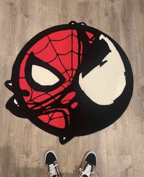 Venom & Spider Multi Color Hand Tufted Carpet,anime Rugs,home Decor,kids Round Rugs,bedroom Rug ...