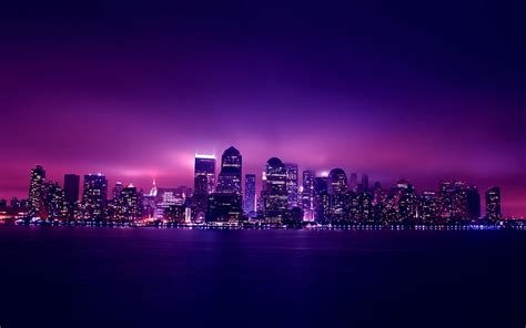 Beautiful Purple City, city, bonito, sky, purple, HD wallpaper | Peakpx